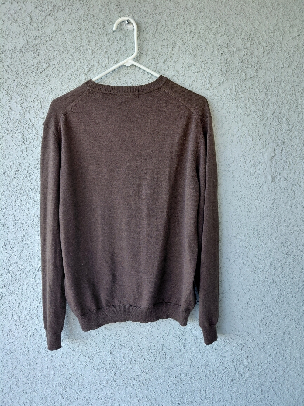 Grant Thomas Italian Merino Wool V-Neck Sweater Brown Mens Medium Made in Italy - Picture 4 of 7